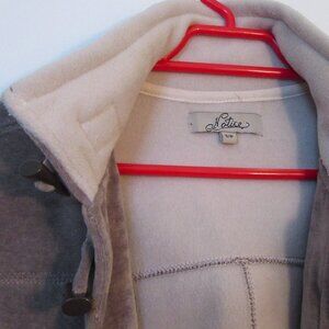 Warm Ladies Tan Colour plush Velour Jacket /Coat, size S-M (38)